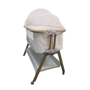 Culla Multifunzionale per Neonati con Telaio in Metallo, Convertibile, da Viaggio, in Cotone Organico, <span class=keywords><strong>Lettino</strong></span> Rotondo Portatile per Dormire - Product Image 4