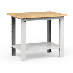 Fami Work 1024x750x882mm grey <b>workbench</b> with <b>wooden</b> top - Product Image 1