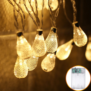 Ngoài trời Pin hoạt động 20 LED kim loại Rỗng ra nước thả giáng sinh Cổ Tích chuỗi ánh sáng cho đám cưới, cảnh quan, sân, vườn - Product Image 4