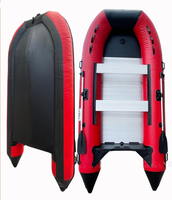 Bateau de pêche et de rame en aluminium avec ponton gonflable en PVC pour 4 personnes, idéal pour la navigation en lac et en rivière