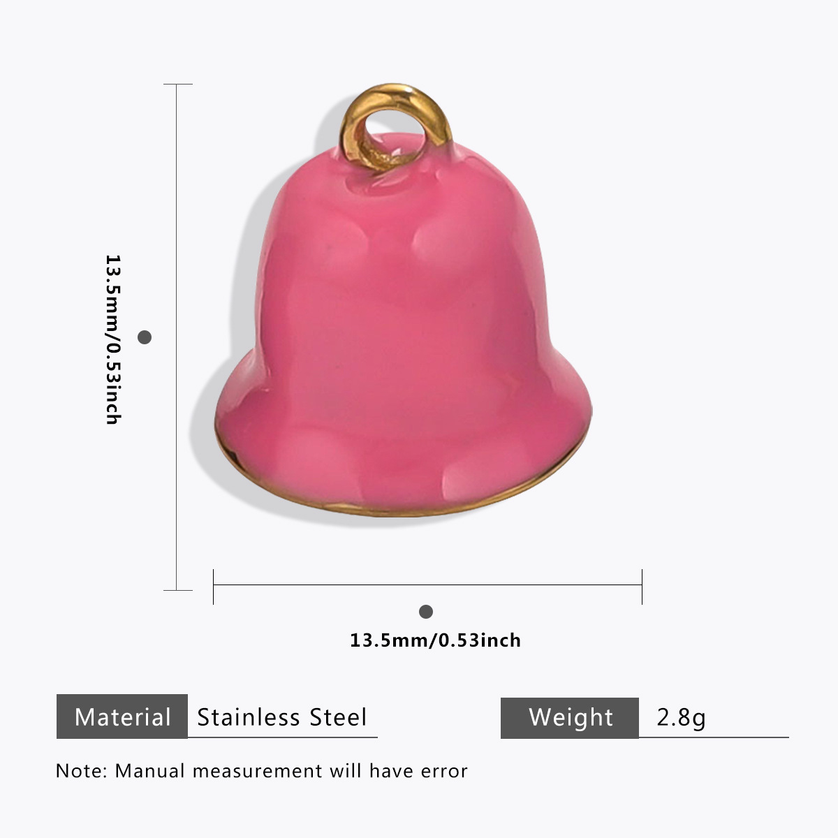 Seau cloche en émail-rose=2pc