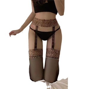 Leopard Print Suspender Stockings Women Thigh High Transparent Anti Slip Black One Piece Pantyhose Spring 2024 - Product Image 4