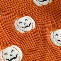 Kinder Herbst Warme Langarm-Rundhalspullover mit Stickerei für Halloween & Weihnachten für Mädchen und Jungen
