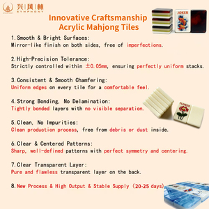 ชุดไพ่นกกระจอกแบบหรูหรางานตามสั่งพิมพ์ลายยูวีขนาดเล็กสำหรับการเดินทาง4ชั้นอะคริลิค160 166ไพ่นกกระจอกอเมริกันการพนันคาสิโน - Product Image 2