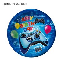 Benutzer definierte blaue Spiele konsole drucken Kinder Jungen Geburtstags feier Dekoration Einweg Papp teller und Tassen Geschirr Set