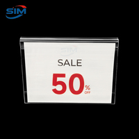 Porte-étiquettes en PVC transparent, design à clipser sécurisé, certifié CE, installation sans outil, SIM JC-3-007, supermarchés
