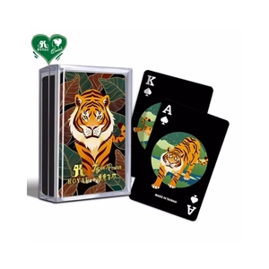 Naipes de Plástico Negro Especiales para el Año del Tigre Chino con Recubrimiento Único, 58x88mm, 54 Naipes, Diseño Personalizado - Product Image 1