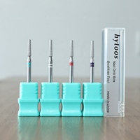 HYTOOS Embouts de ponceuse à ongles professionnels à coupe diamantée, embout conique chromé pour cuticules russes, ponceuse à ongles électrique, nettoyeur de peaux mortes, outil de préparation des ongles