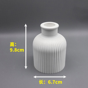 Vaso <span class=keywords><strong>in</strong></span> <span class=keywords><strong>gesso</strong></span> per decorazione soggiorno, vassoio per composizioni floreali, scatola portaoggetti a forma di loto, a righe bianche, confezione sfusa - Product Image 6