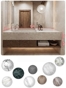 Modern Luxury <b>Bathroom</b> <b>Vanity</b> Unit Smart Mirror Wall-Mounted Cabinet Solid Wood MDF Construction Customizable Color Hospital Use - Product Image 6