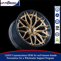 Jantes forgées en fibre de carbone de haute qualité sur mesure, 21, 22, 23 pouces, or, 5x130, à rayons en Y, 2 pièces, pour Porsche Cayenne Turbo GT