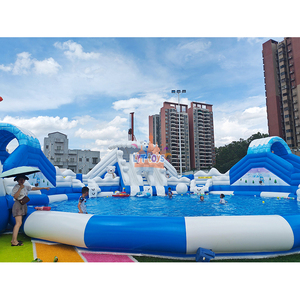 Công viên nước bơm hơi với cầu trượt và hồ bơi trò chơi bơi kích thước tùy chỉnh cho bãi biển - Product Image 2