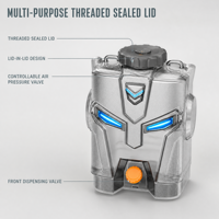 Seau à eau portable Mecha 10L, conteneur de stockage pour le camping, en PC de qualité alimentaire avec couvercle fileté et poignée