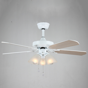 Ventilador de techo con luz LED con control remoto, aspas de madera, ventilador decorativo moderno para el hogar, Material Base de hierro, blanco cálido - Product Image 2