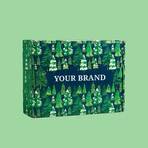 Forest Pattern Custom Printed Mailer Shipping Carton Paper Corrugated Box Foldable Postal Delivery Tuck End Corrugated Paper Box