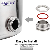 Kegmaxs – cloison sans soudure à trois pinces de 1.5 pouces, raccords de cloison de Compression en acier inoxydable, bouilloire de brassage à domicile