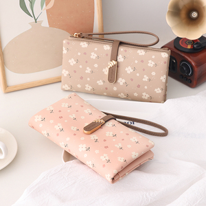 Prettyzys Cartera Larga de Mujer con Diseño de Rayas, Bordado de Letras y Flores, de Cuero PU, con Cierre de Broche, Impermeable, Monedero de Poliéster - Product Image 6