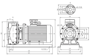 Pompe centrifuge horizontale à une seule étape en acier inoxydable série ZS100, pompe industrielle pour le traitement de l'eau, eau chaude, 10 bar, 60 Hz - Product Image 5