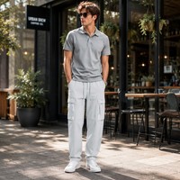 Pantalon Cargo Tactique pour Hommes, 6 Poches, Pantalon de Travail en Coton Mélangé, Jambe Droite, Durable, Construction