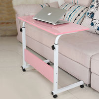 Bureau d'ordinateur pliable réglable en hauteur, table d'appoint portable pour canapé, table de rangement multifonctionnelle pour salon
