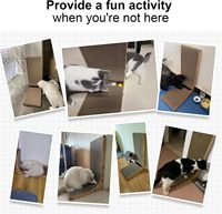 Grattoir pour chat classique en forme de L de 26,8 pouces, grattoir en carton durable pour chats d'intérieur, design vertical et horizontal.