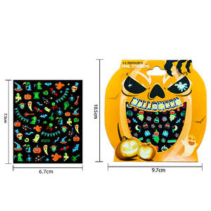 26 nouveaux autocollants pour ongles Xiaohongshu lumineux 3D de citrouille fantôme de lot mixte d'Halloween transfrontalier - Product Image 5