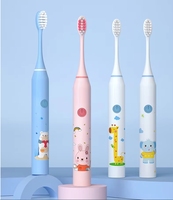 Brosse à dents électrique sonique alimentée par USB pour enfants de 6 à 13 ans Poils souples Vibration à grande vitesse Nettoyage efficace pour enfants