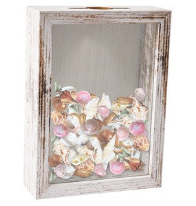 Top Loading wooden Shadow Box Frame with Glass Wood Display Case with Slot for cork