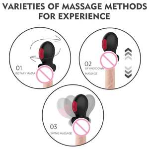 S-hande Silicone mâle masturbateur pénis manchons vibrants pénis tête stimulateur masseur adulte jouets sexuels pour hommes - Product Image 3