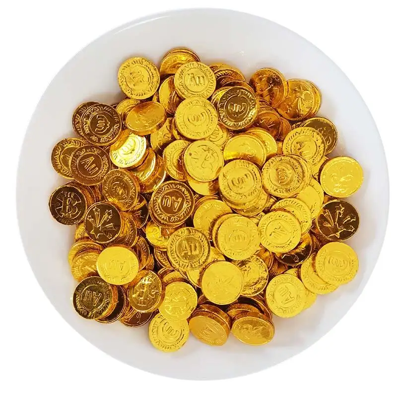 Chocolate dourado crocante doce com moedas de chocolate e doces por atacado