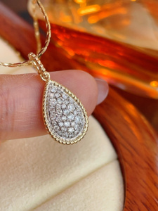Xinfly 2026 Nuevo Colgante de Lujo de Oro de 18K con Diamante Natural en Forma de Gota de Agua, Joyería Fina de Moda para Mujer, Colgante para Boda o Fiesta - Product Image 1