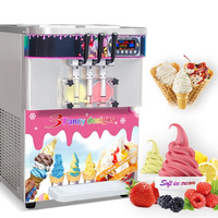 Machine à crème glacée molle automatique à 3 saveurs sur table en acier inoxydable pour glacierie