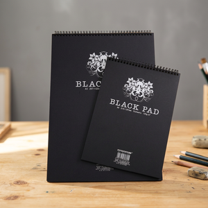 POTENTATE A5 Bloc de dessin en papier noir, reliure spirale, 120 g/m² - Product Image 3