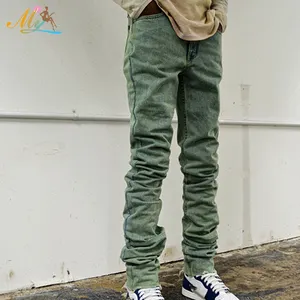 Erkek özel yığılmış kot pantolon, Denim kalitesi, Vintage tasarımcı, toptan, 2022
