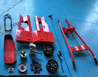 Kit d'accessoires multifonctionnel 4-en-1 pour mini-motoculteur agricole, charrue, herse, cultivateur désherbeur et boîte à engrais pour semoir