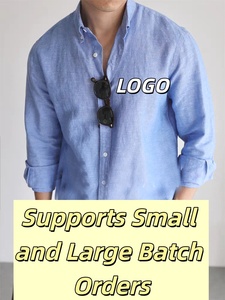Camisa Casual <span class=keywords><strong>de</strong></span> Algodón Personalizada para Hombre, Manga Larga, Botones, Color Sólido Simple - Product Image 2