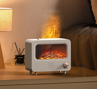 Difusor de aceite esencial único 2024 chimenea llama 3D simulada 7 colores altavoz de diente azul difusor de fragancia inteligente ultrasónico