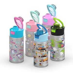 Botellas DE AGUA DE ACERO INOXIDABLE coloridas impresas personalizadas para niños a granel para niños