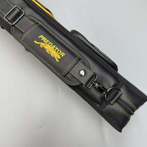 Venta caliente de cuero PU de lujo 1/2 negro amarillo Cue Case gran capacidad suave bolsa de transporte Cue Stick Cue Case para piscina billar - Product Image 4