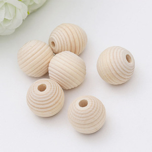 Natural Wood Spiral <b>Beads</b> 18-20mm Round Loose <b>Beads</b> For DIY Crafting Bulk Pack - Product Image 3