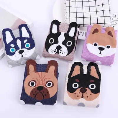 YUELI fashion 2020 new cartoon ladies tide socks cute cat dog Korean summer cotton socks