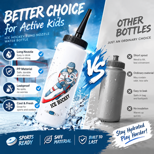Bouteille d'eau <span class=keywords><strong>à</strong></span> bec long de 1000 ml pour le hockey sur glace, le curling, le football, le cyclisme, sans BPA, <span class=keywords><strong>en</strong></span> PE, avec logo personnalisé, bouteille d'équipe sportive, OEM - Product Image 5