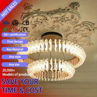 Lustre LED DUOMEIJU en cristal doré à hauteur réglable, blanc chaud 3000K, 360°, garantie 2 ans pour la maison et le bureau - Suspension moderne