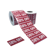 Autocollants à 30 % de réduction pour la vente au détail, étiquettes de liquidation de vêtements, 1,5 pouce, 500 autocollants adhésifs en papier imperméable