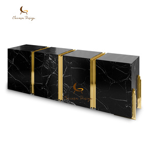 Luxury Customized High End Modern Stainless Steel Dining Room Glod <b>Black</b> Sideboard <b>Cabinet</b> Living Buffet <b>Cabinets</b> - Product Image 3