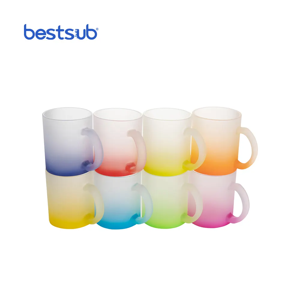 BestSub Top Personalizzato 11oz Tazza di Tè Vuoto Glassato di Vetro della Foto di Caffè Tazze di Birra Per Sublimazione