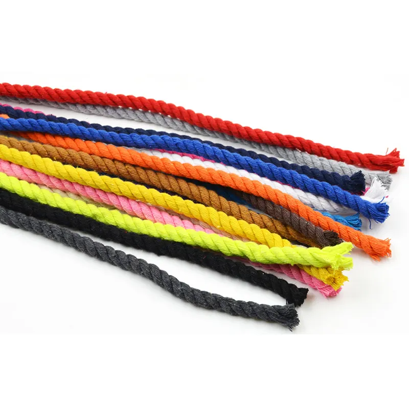 wholesale twisted elastic book band cotton macrame cord rope braid cotton cord 4mm,5mm,7mm,8mm