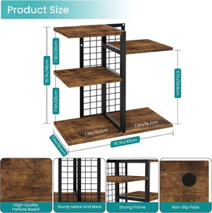 Desktop Shelf Organizer, 4-Tier Wooden <b>Desk</b> Bookshelf, <b>Small</b> Tabletop Book Shelf, Adjustable Display Rack for Home - Product Image 4