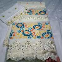 Tissu en dentelle suisse africaine NI.AI avec pierres, ensemble 2-en-1, broderie en coton pour robe de soirée nigériane