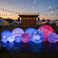 Vente flash : Décorations événementielles géantes gonflables en PVC, Lune et 9 planètes personnalisées avec LED et pompe électrique pour fêtes